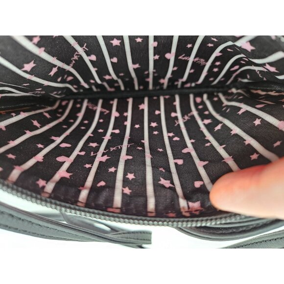 Betsey Johnson pink marbled style wristlet bag with crossbody shoulder strap - Picture 5 of 6